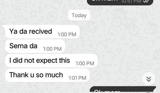 WhatsApp message in Tamil: received, superb, I did not expect this, thank you so much